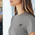thumbnail image 5 of Dalix Butterfly Cropped Tee Lightweight High Waisted Short Sleeve Summer Shirt Womens in Carbon Gray L Large, 5 of 5