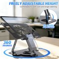 thumbnail image 5 of ASKITO Cooling Laptop Stand, 2-in-1 Phone/Laptop Stand for 10"-17'' Notebook, 360° Rotatable Height Adjustable & Foldable Protable, Black, 5 of 8