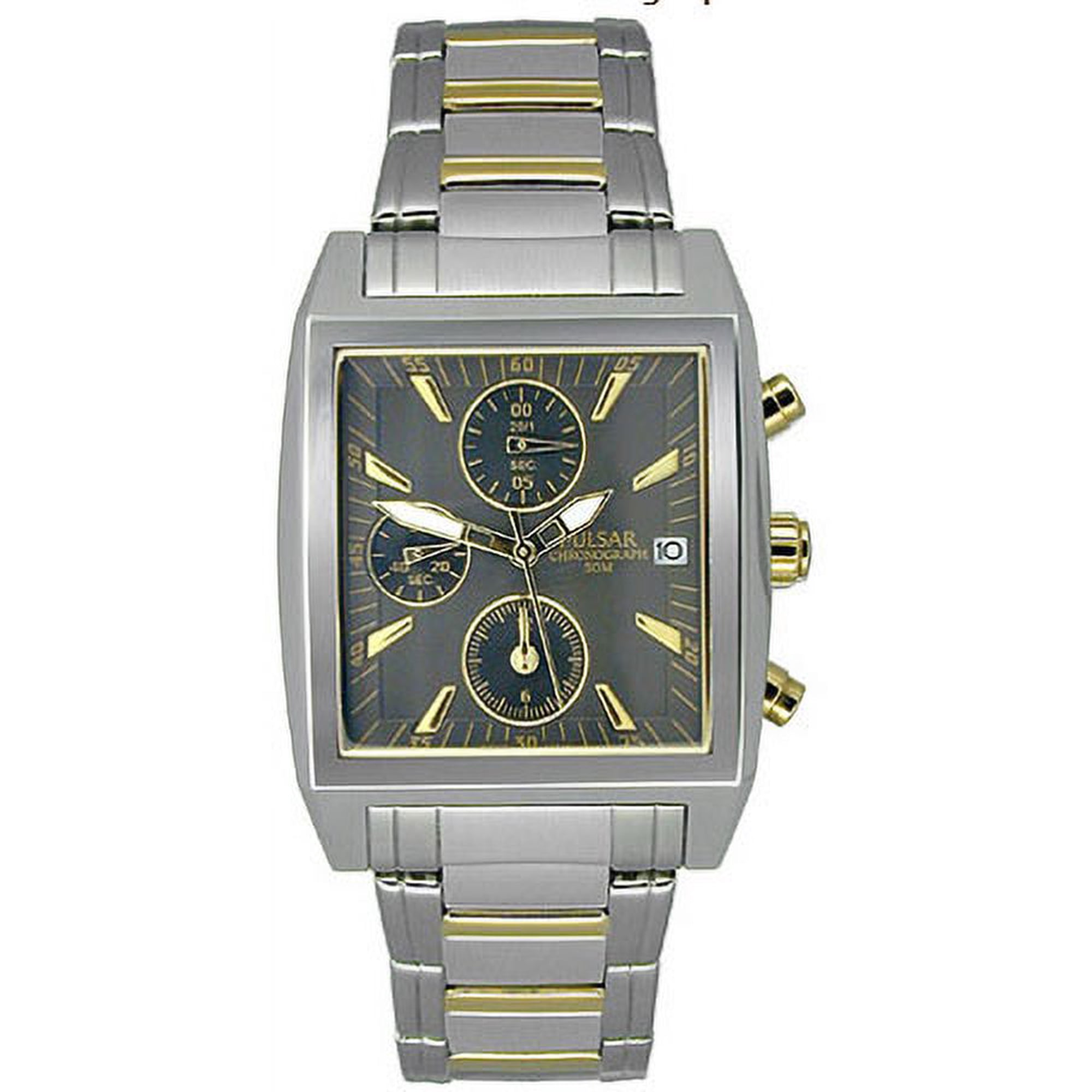 PF8145 Men's Chronographs Two Tone Black Dial Watch