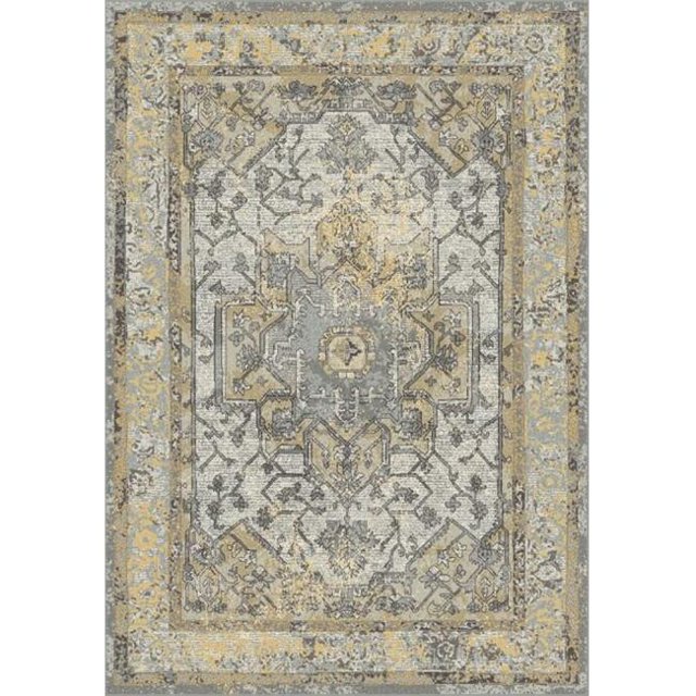 Dynamic Rugs HO699884655220 5 ft. 3 in. x 7 ft. 7 in. Horizon 988465 Rectangle Traditional Area Rug - 5220 Grey & Gold