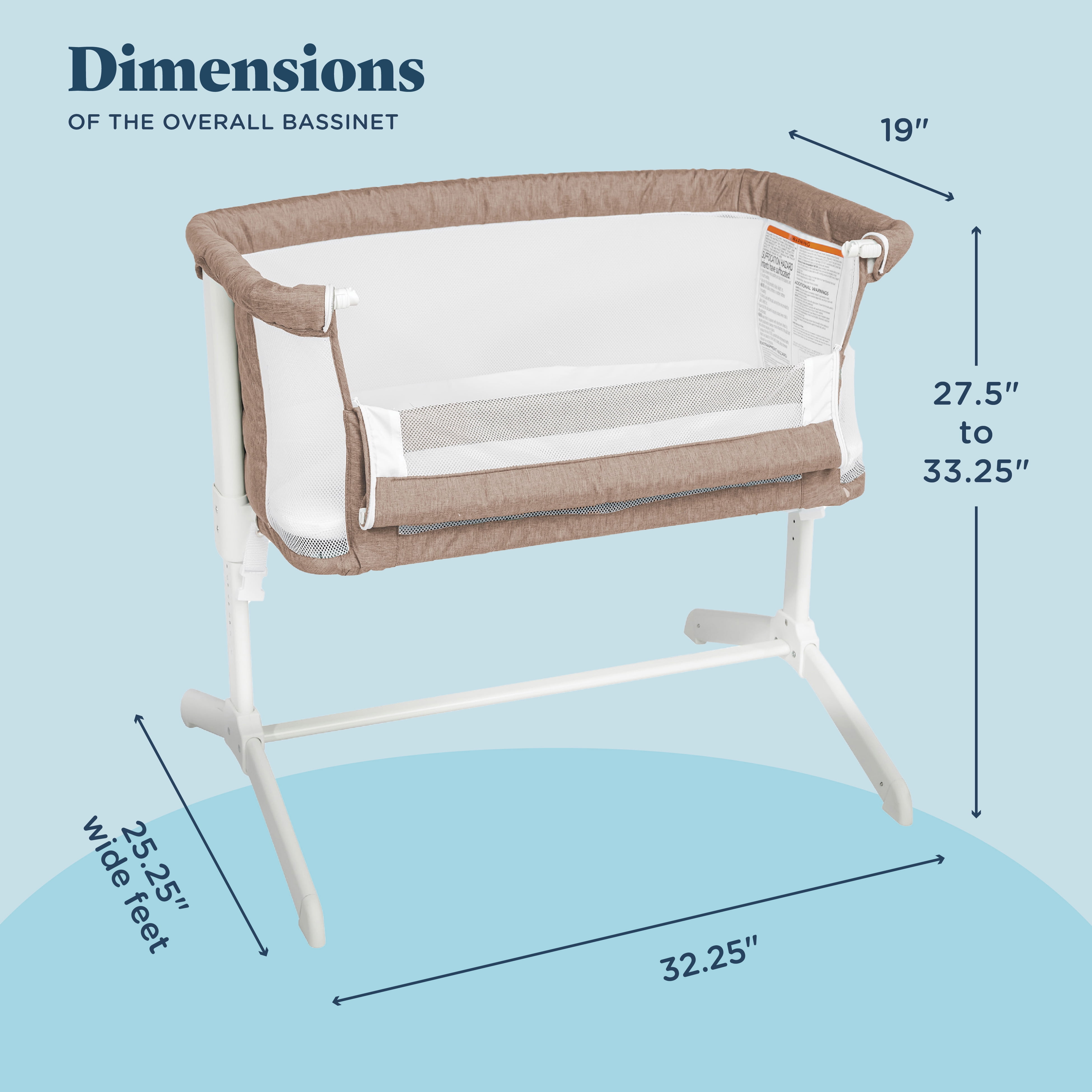 Baby Delight Beside Me Serenity Bassinet and Bedside Sleeper, Mocha Tweed