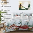thumbnail image 3 of Christmas Red Truck Duvet Cover Set King Size, Pine Tree Winter Branches Xmas Farmhouse 4 Piece Soft Microfiber Bedding Set with 1 Duvet Cover, 1 Flat Sheet, 2 Pillowcases, 3 of 9