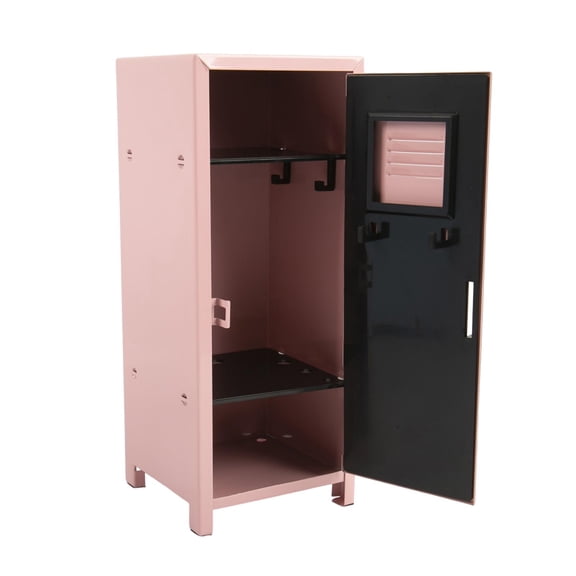 Esquirla Small Storage Cabinet Mini Locker Metal Desktop Organizer Box with Lock and Key Toy Organizer Container for Collectibles Suitable for Dorm Home Desk pink