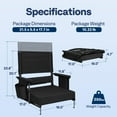 thumbnail image 6 of SPECSTAR Height Adjustable High Back Stadium Seat with Back Support and Cushion, Portable Bleacher Chair with Cup Holder and Shoulder Strap, Black, 6 of 8
