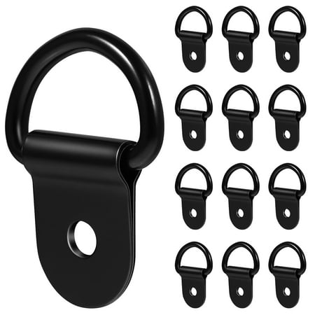 

HOMEMAXS 30pcs D-Ring Tie Downs D Rings Anchor Picture Frames Painting Mirror Hangers (Black)