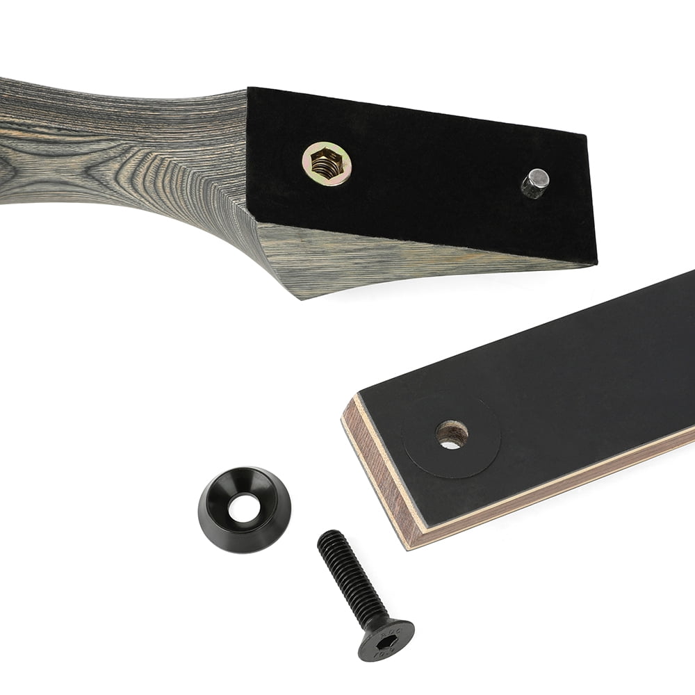 BLACK HUNTER 60" Wooden Takedown Recurve Bow for Archery Hunting, RH, 25-60 lbs at 28" Draw Length