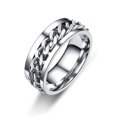 thumbnail image 1 of Ins moda mujer cadena enlace hombres anillo giratorio acero inoxidable cadena enlace hombres titanio acero sacacorchos anillo regalo Tan Jianjun unisex, 1 of 2