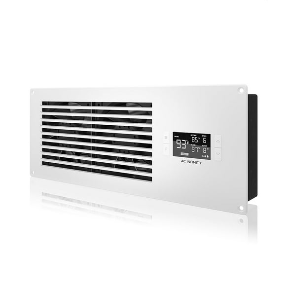 AC Infinity AIRFRAME T7-N White, High-Airflow Cooling Fan System 17", Intake Airflow, for AV Equipment Rooms, Closets, and Enclosures