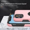 thumbnail image 6 of Shockproof Case for iPhone 11 6.1 inch, [Built-in Camera Cover] Military Grade Phone Case Cover with Embedded Metal Ring Stand Kickstand [Support Magnetic Car Holder] for iPhone 11, Pink, 6 of 13