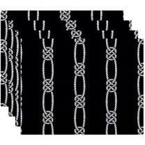 Simply Daisy 18" x 14" Tom Foolery Stripe Print Placemats, Set of 4