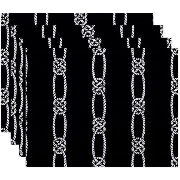 Simply Daisy 18" x 14" Tom Foolery Stripe Print Placemats, Set of 4