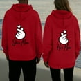 thumbnail image 2 of Unisex Valentines Day Hooded Sweatshirts Festival Printed Long Sleeve Casual Loose Drawstring Sweatshirt with Pocket (XL, Red), 2 of 5