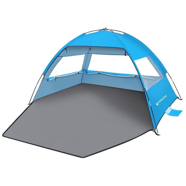 Venustas Tienda de campaña de playa refugio solar para 3/4-5/6-7/8-10 personas, toldo de playa portátil con protección UV UPF 50+, cabaña ligera y de fácil instalación