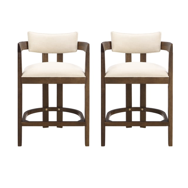 LHYY 26" Counter Height Bar Stool,Upholstered Counter Stools (Set of 2)-Walnut