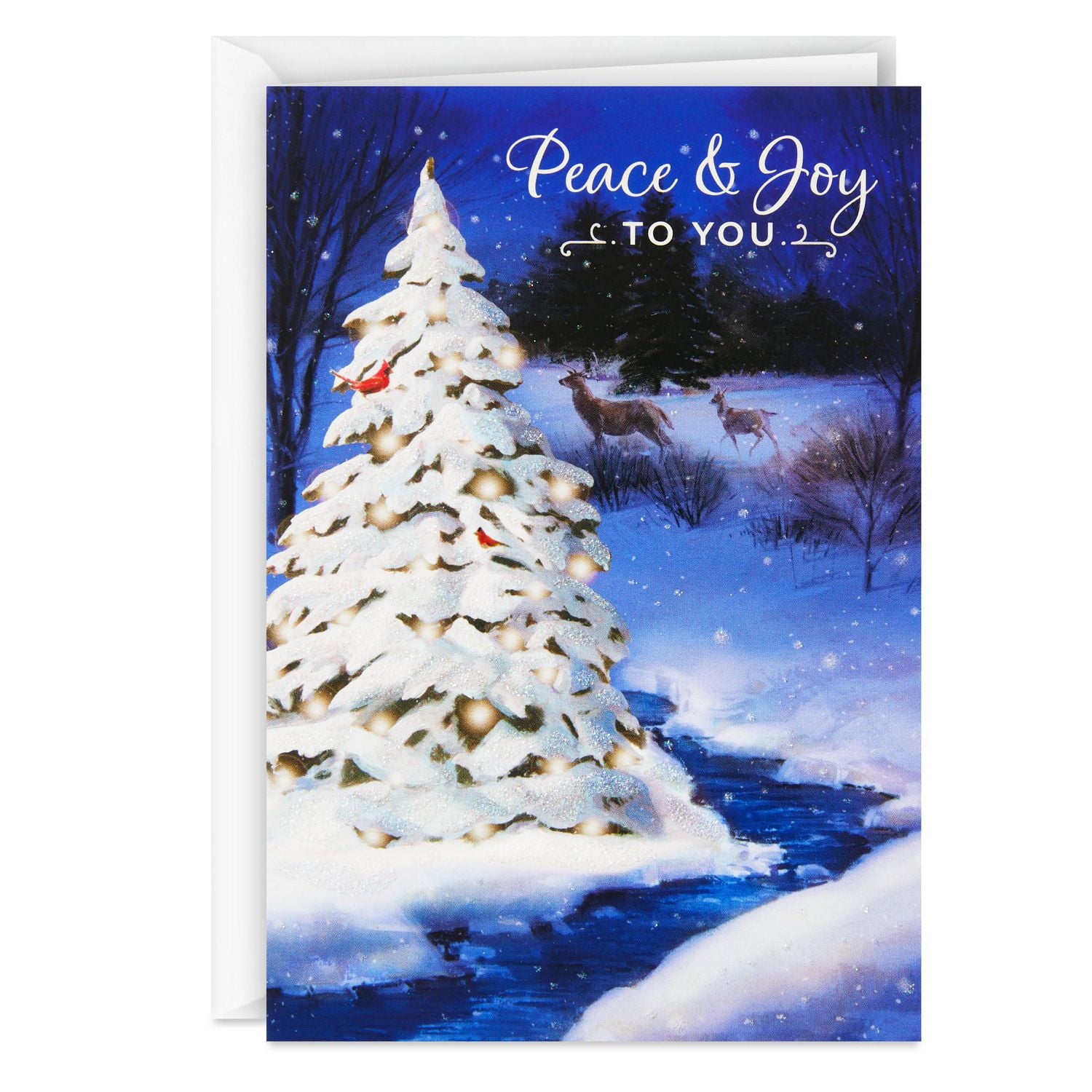 DaySpring Religious Boxed Christmas Cards (Peace & Joy Snowy Forest Scene), 18 ct.