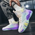 thumbnail image 6 of Shoes for Men Yin-yang Dual-color Breathable Flying Woven Upper Basketball Shoes, Wear-resistant Rubber Anti-slip Outsole - High-top Basketball Shoes, 6 of 9