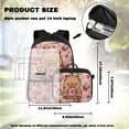 thumbnail image 4 of Yspwyqan Girls Backpack and Lunch Box Set, Pink Donut Strawberry Capybara Backpack Set Kids Girls 4 Piece, Lightweight Trendy Front Pocket Schoolbag Fits 14" Laptop for Middle School, 4 of 7