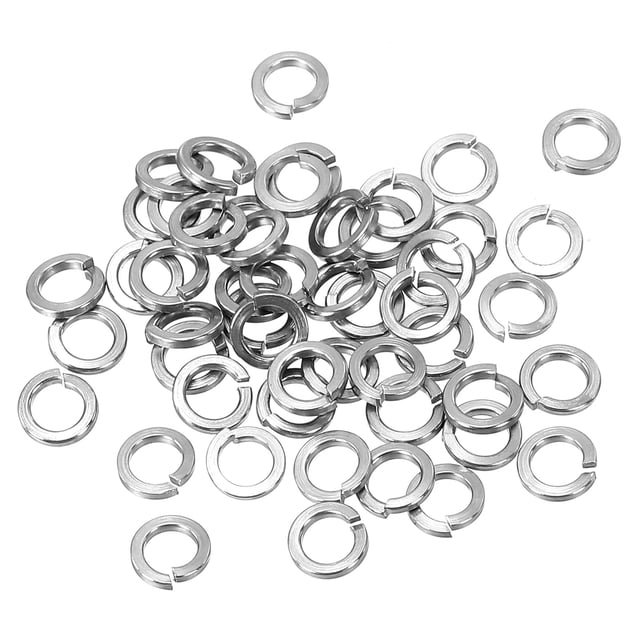 Unique Bargains Rondelle de Verrouillage Fendue M3, Lot de 30 Rondelles de Verrouillage à Ressort en Acier Inoxydable 304 3mm ID 5mm OD, Ton Argenté