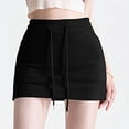 thumbnail image 3 of Active Skirts for Women Elastic High Waist Drawstring Mini Skirt with Pockets Tennis Skirt for Women (Black XL), 3 of 5
