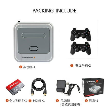 Puloru Super Console X Video Game, Console with Wired/Wireless Controller