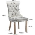 thumbnail image 7 of JESTOP Linen Fabric Dining Chair Set of 8, Upholstered Tufted Dining Room Chair with Nailhead Trim and Solid Light Color Wood Leg for Kitchen (Beige), 7 of 7