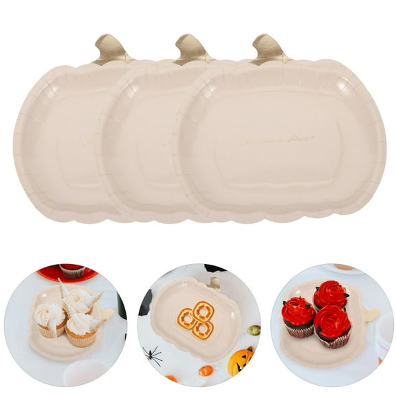 FONDOTIN 10Pcs Delicate Plate Pumpkin Shaped Paper for and Thanksgiving