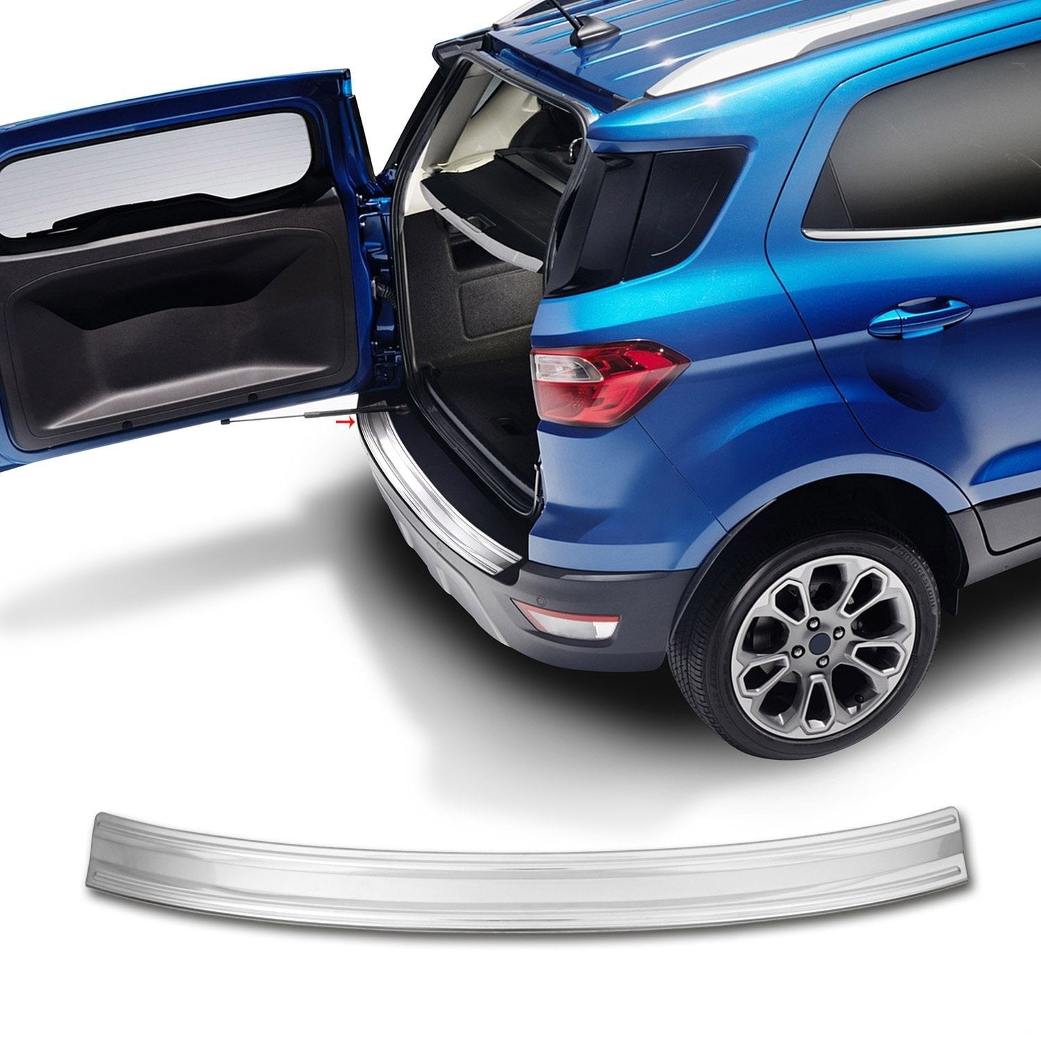 Fits Ford EcoSport 20182021 Chrome Rear Bumper Guard Trunk Sill