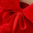 thumbnail image 4 of Xmarks Toddler Baby Girls Warm Cloak Coat Flower Girls Princess Faux Fur Bolero Shrug Jacket 0-3 Years Little Girl Fleece Pom Pom Cape Coat 2-3 tred, 4 of 7
