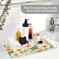 thumbnail image 5 of WOBOGO Acrylic Serving Trays 15.7x11.8 Inch Spill Proof Clear Decorative Organizer with Handle Floral Pattern in Pastel Colors, 5 of 7