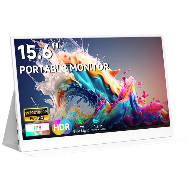 AYY Portable Monitor 15.6inch 1080P FHD - USB-C/HDMI Computer Display, HDR IPS Gaming Monitor Compatible with Laptop PC MAC Phone PS4 Xbox Switch, w/