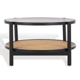 thumbnail image 2 of Safavieh Couture Karyna Rattan and Glass Scandinavian Coffee Table, Black/Natural, 2 of 11