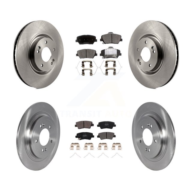 Transit Auto Front Rear Disc Brake Rotors and Semi-Metallic Pads Kit for Car 2019-2020 Hyundai Nexo K8F-103889