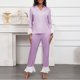 thumbnail image 5 of RKSTN Women's Lapel Pajamas Sets Plus Size Turndown Collar Button Down Long Sleeve T Shirts Top and Pants 2 Piece Matching Set Casual Solid Oversized Loose Sleepwear Blouses and Pant Loungewear Set, 5 of 8