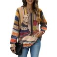 thumbnail image 3 of UVN Graphic Sweaters for Women Crewneck Oversized Pullover Sweater Casual Long Sleeve Knit Tops, 3 of 9