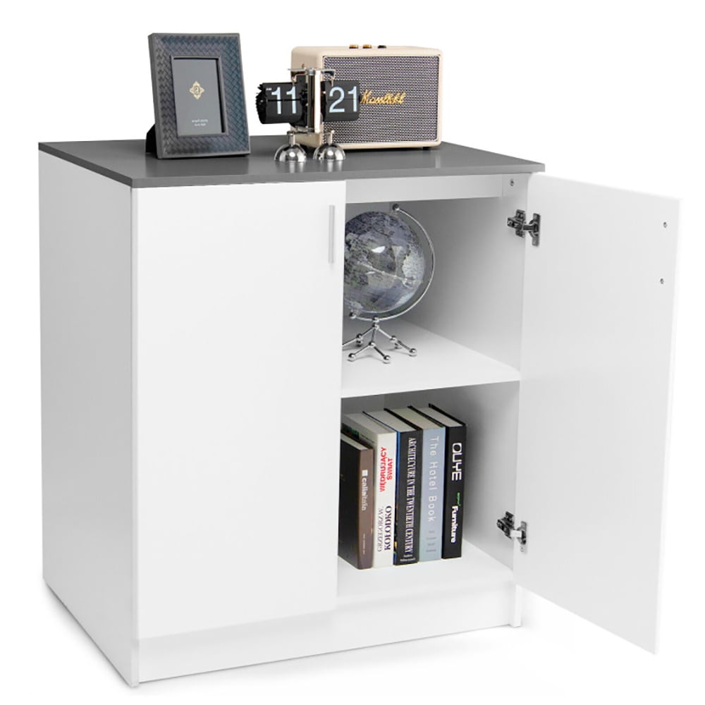 Finihen Storage Cabinet, Storage Sideboard Cabinet with Doors and Shelves, for Living Room, Home, Office, White
