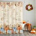 thumbnail image 3 of Shower Curtains for Bathroom-60"x72",Thanksgiving Pumpkin Autumn Eucalyptus Leaves Waterproof Bath Curtain Shower Curtain Set, 3 of 7
