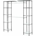 thumbnail image 3 of Basics Expandable Metal Hanging Closet Organizer System with Storage Shelves, Adjustable, Easy to Assemble, 57-80"L x 14"W x 72"H, Black, 3 of 4