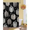 thumbnail image 2 of Dots Pumpkin Shower Curtain Set ，Waterproof Fabric Shower Curtains Gray Pumpkin Black Leaf Thanksgiving Shower Curtains for Bathroom,Bathroom Decor 36"x72", 2 of 7