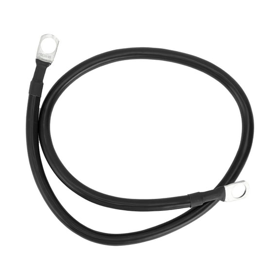 Unique Bargains 1 Pc 6 AWG Gauge 2FT Tinned Copper Battery Inverter Cable 3/8" Lug Black