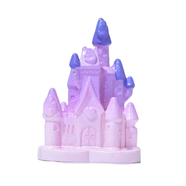 Wosthever Decoración de castillo, adorno artesanal púrpura, casa de muñecas, paisaje, jardinería, decoración del hogar, accesorios de modelo Artesanía Castillo Púrpura