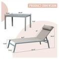 thumbnail image 3 of Patio Chaise Lounge Set of 3, Aluminum Outdoor Lounge Chairs with Adjustable Positions & Side Table - Pool, Deck, Backyard, 3 of 6