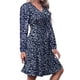 thumbnail image 2 of UVN Vestidos de Otoño para Mujer, Vestido Midi de Manga Larga con Cuello en V y Corte a, Vestido Veraniego con Estampado Floral de Playa Boho, 2 of 7