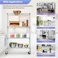 thumbnail image 5 of CL.HPAHKL 4-Tier Adjustable Storage Shelves with Wheels 35.6"L x 14"W x 61.8"H, NSF Metal Shelving Unit, Commercial Grade Steel Utility Layer Shelf Rack Organizer, 1400lbs Capacity, Chrome, 5 of 8