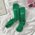 thumbnail image 1 of Chaussettes Roses pour Femmes style Printemps et Automne Chaussettes Mi-Mollet à Porter à l'Extérieur en Coton Taille Haute avec Lettres Bas de Sport Vert Forêt Taille Unique, 1 of 6