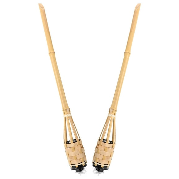 IBASETOY 2Pcs Garden Bamboo Torch Oil Lamp Lightweight Handheld Outdoor Decor