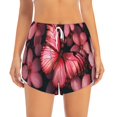 thumbnail image 2 of Fuzoiu pink butterfly Print Women's Athletic Shorts, Double-Layer Running Shorts with Pocket,Women's Workout Shorts for Yoga, Gym, and Workouts-Small, 2 of 7