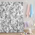 thumbnail image 2 of Shower Curtain Floral Shower Curtains for Bathroom Decor, Waterproof Polyester Shower Curtain Set with Hooks, Small Stall Size 36" x 72" Watercolor Wildflowers Gray, 2 of 9