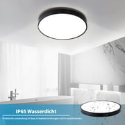 Flush Mount LED مصباح السقف ، 24W 2400lm مقاوم للماء IP65 مصباح السقف سطح التركيب إضاءة مستديرة للحمام ، مطبخ غرفة نوم ، أسود