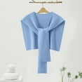 thumbnail image 2 of CYSFASHION Pashmina Wraps for Women All Season Cardigan Cap Cover Up Knitted Fleece Neck Scarf Sky Blue, 2 of 6