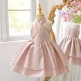 thumbnail image 5 of Glisme Girls Dress Sleeveless Cartoon Pattern Crewneck Gown Adorable Toddler Playsuit 3-4 Years Pink, 5 of 9